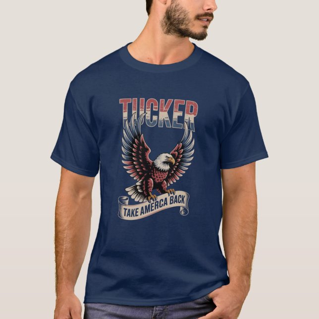T-shirt Tucker 2028 Président America First  (Devant)
