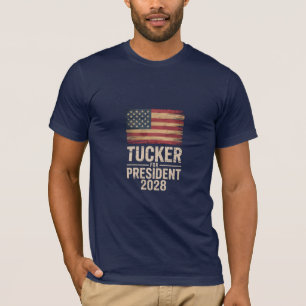 T-shirt Tucker Pour Président 2028  Campagne America D'abo