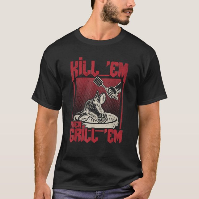 T-shirt Tuer em Grill em Funny Beef BBQ Master Grill (Devant)