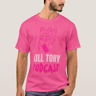 T-shirt Tuer Tony Podcast Pink Maneki Neko Lucky Cat