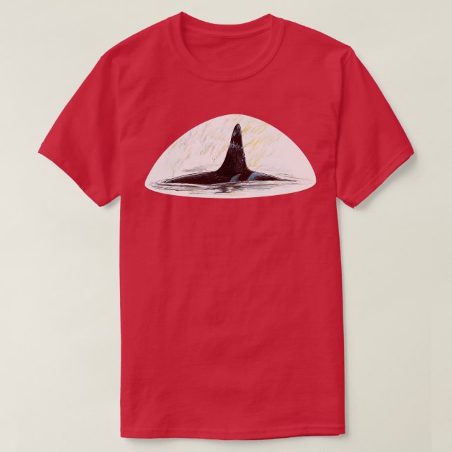 T-shirt Tueur Baleine Dorsal Fin Scribble (Design devant)