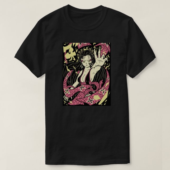 T-shirt Tueur Daki Kimetsu no Yaiba Demon (Design devant)