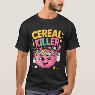 T-shirt Tueur de céréales Cartoon Bowl Drôle de petit déje