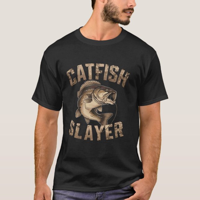 T-shirt Tueur de poisson-chat pour pêcheur de poisson-chat (Devant)