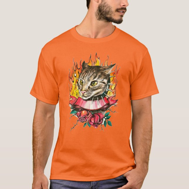 T-shirt Tuff Kitty Cravate-Dye, Rainbow Swirl (Devant)