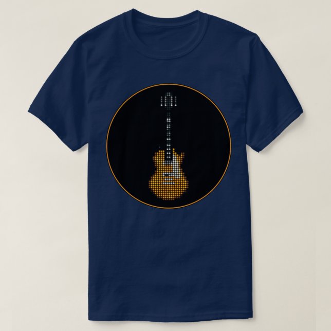 T-shirt Tuile Pixel Slack Goldtop Guitare dans un cercle n (Design devant)