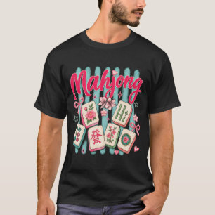 T-shirt Tuiles de Mahjong Prépa Rose Coquette Joueuse de M