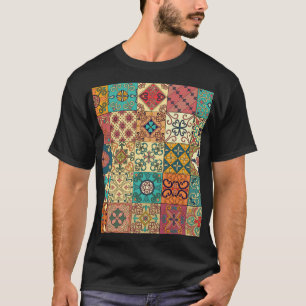 T-shirt Tuiles portugaises : motif sans couture de style A