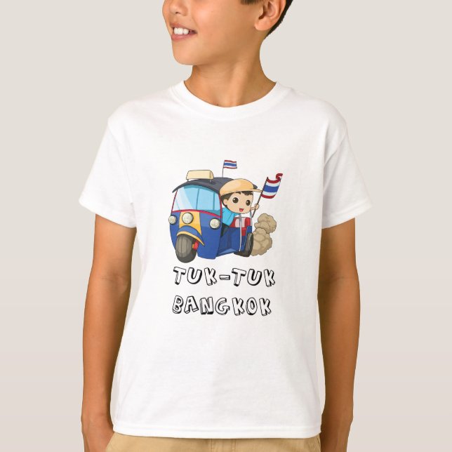 T-shirt Tuk Tuk Bangkok Thaïlande Texte graphique (Devant)