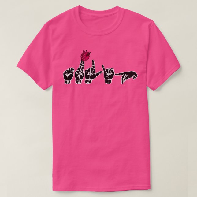 T-shirt TULIP ASL Sign Language Design 1 (Design devant)