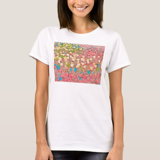 T-shirt Tulip Débardeur de base (blanc) avec Beauté (Devant)