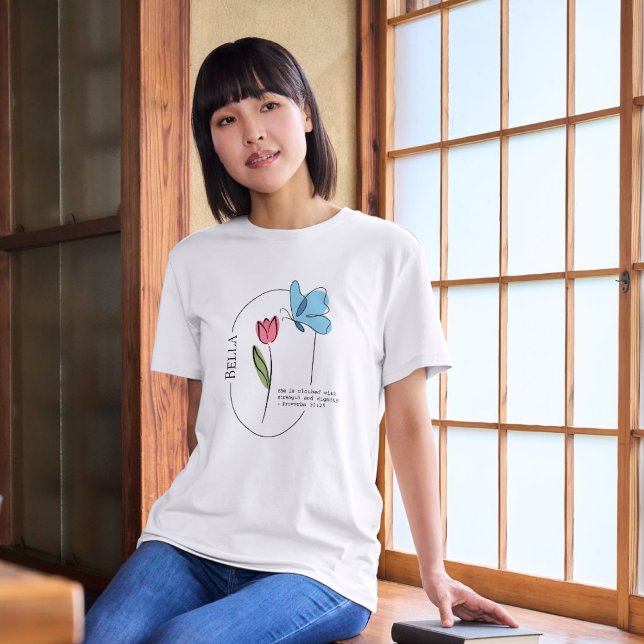 T-shirt Tulipe & Papillon (Créateur téléchargé)