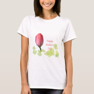 T-shirt tulipe rouge, bonne fête des mères