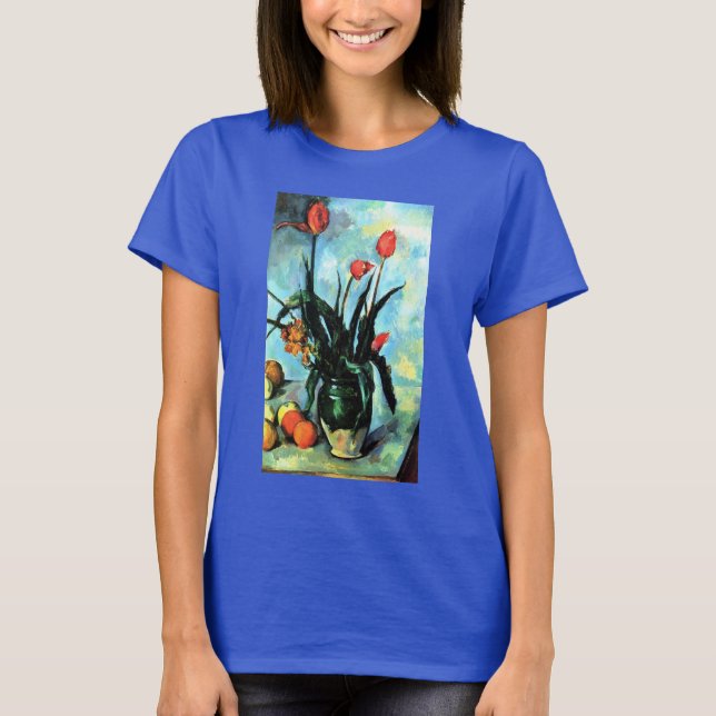 T-shirt Tulipes dans un Vase par Paul Cezanne, Art Vintage (Devant)