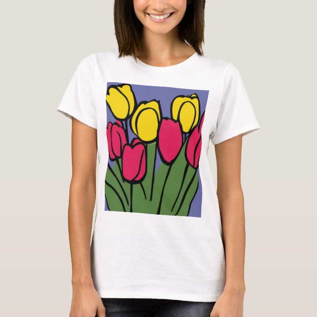 T-shirt Tulipes de printemps (Devant)
