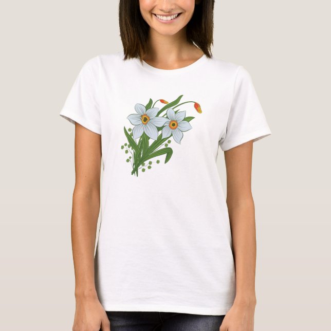 T-shirt Tulipes et jonquilles Fleurs (Devant)