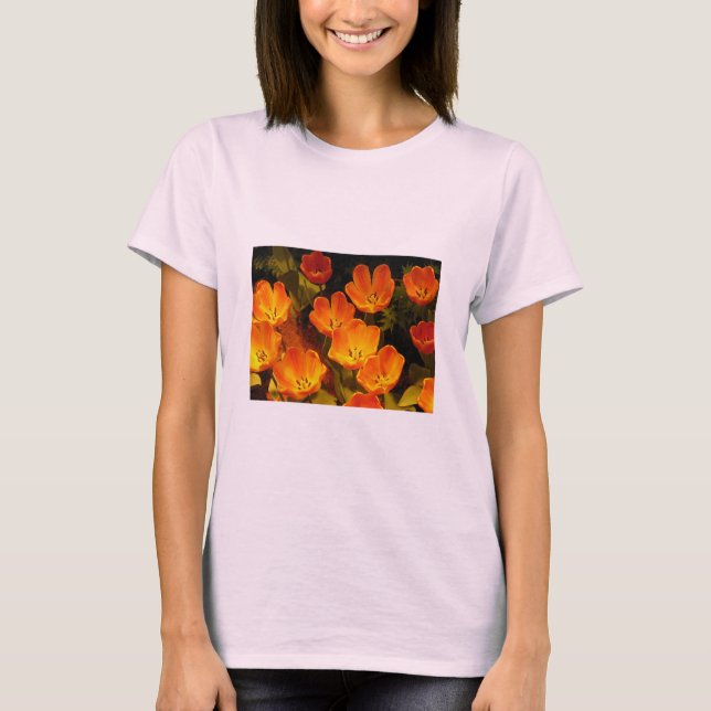 T-shirt Tulipes orange (Devant)