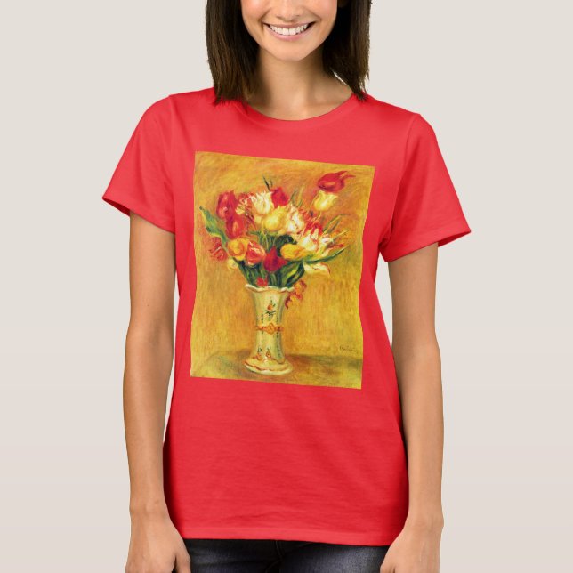 T-shirt Tulipes par Pierre Renoir, Art de l'Impressionnism (Devant)