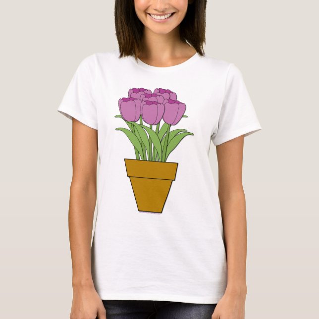 T-shirt Tulipes pourpres (Devant)