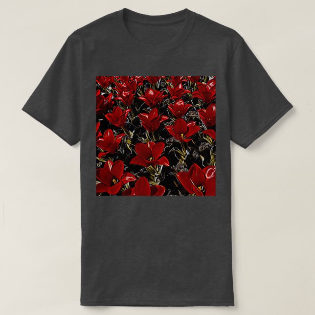 T-shirt Tulipes rouges (Design devant)