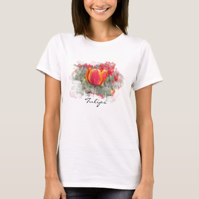 T-shirt Tulipes rouges et jaunes (Devant)