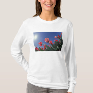 T-shirt Tulipes rouges sous un angle très bas, Cincinnati,