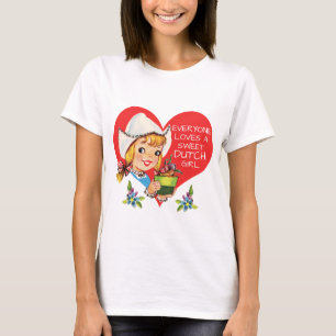T-shirt Tulipes vintages Meisje de fille néerlandaise