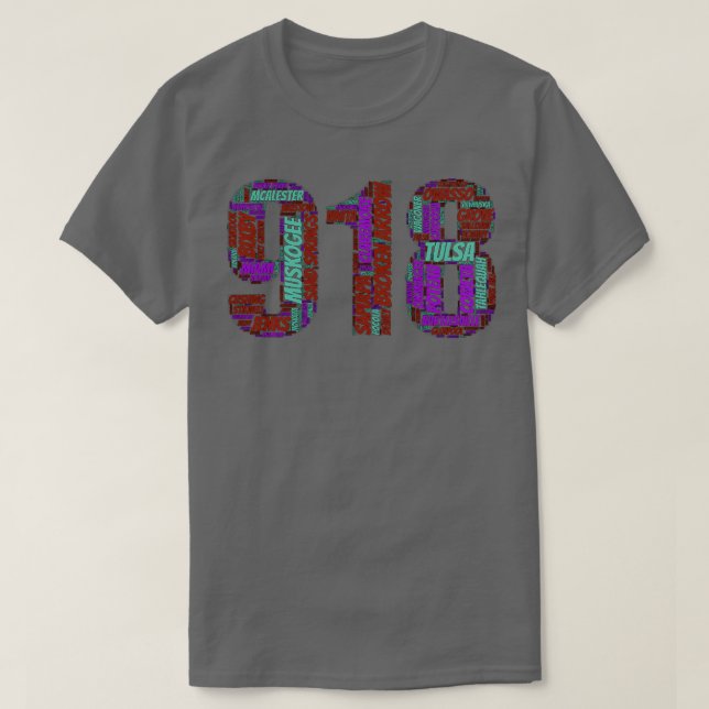 T-shirt Tulsa et le 918 (Design devant)