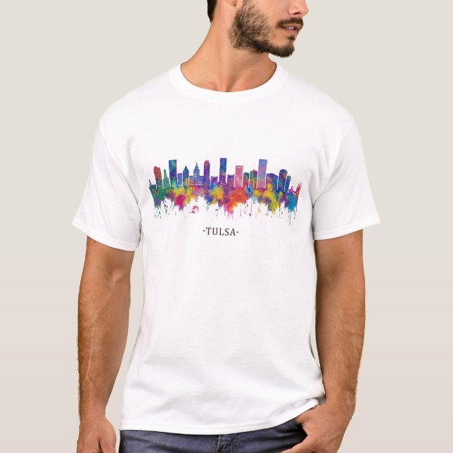 T-shirt Tulsa Oklahoma Skyline (Devant)