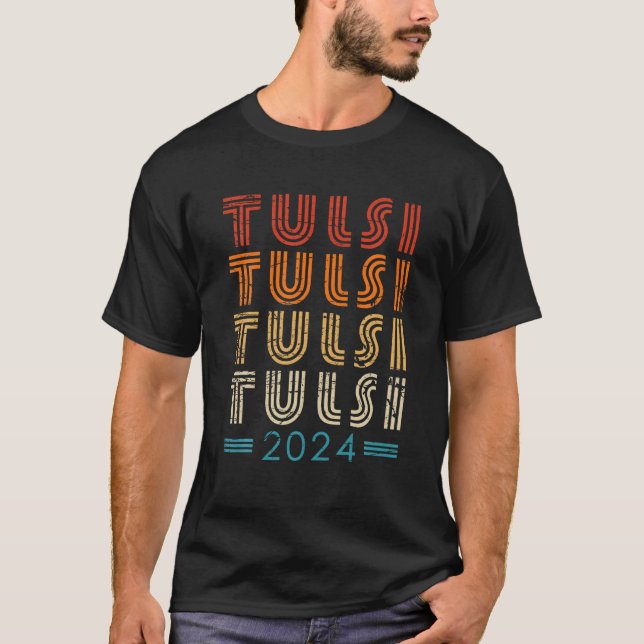T-shirt Tulsi 2024 Tulsi Gabbard Pour Président 2024 Retro (Devant)