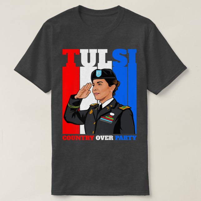 T-shirt Tulsi Gabbard Pour Président 2024 Patriot-Démocrat (Design devant)