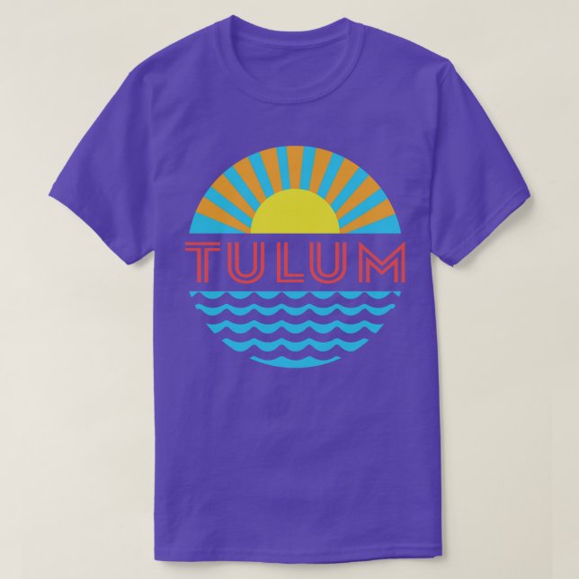 T-shirt Tulum Beach Soleil Et Vagues (Design devant)