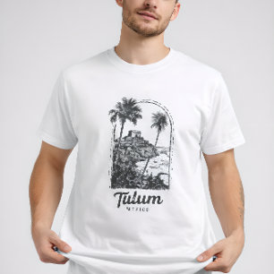 T-shirt Tulum Mexique Destination de Voyage Vintage Ruine 