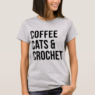 T-shirt Tumblr Coffee Cats et Crochet