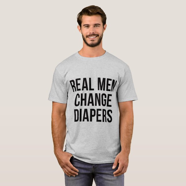 T-shirt Tumblr Les vrais hommes changent de diapeu (Devant entier)