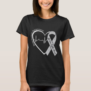 T-shirt Tumeur cérébrale Sensibilisation Cœur Cancer du ce