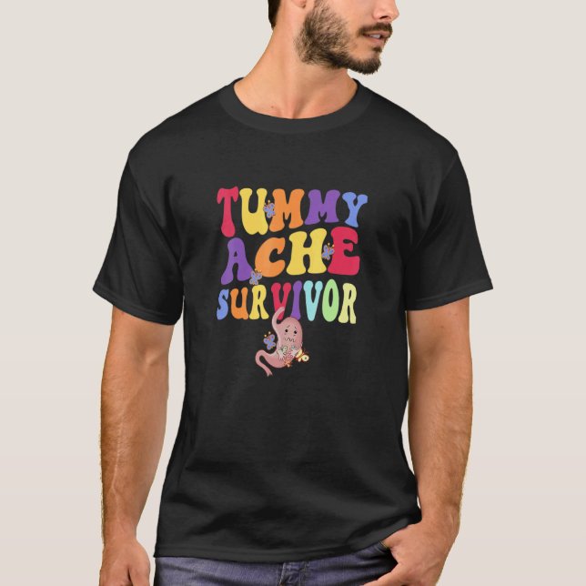 T-shirt Tummy Ache Survivor  Stomachache Vintage (Devant)