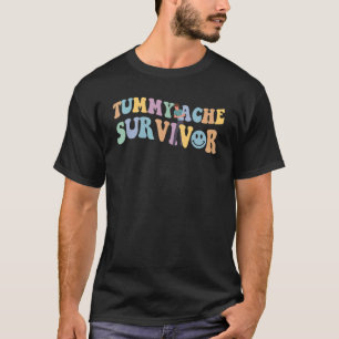 T-shirt Tummy Ache Survivor Tummy Humour Retro Vintage 1