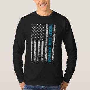 T-shirt Tummy Ache Survivor USA Drapeau IBS Stomachache