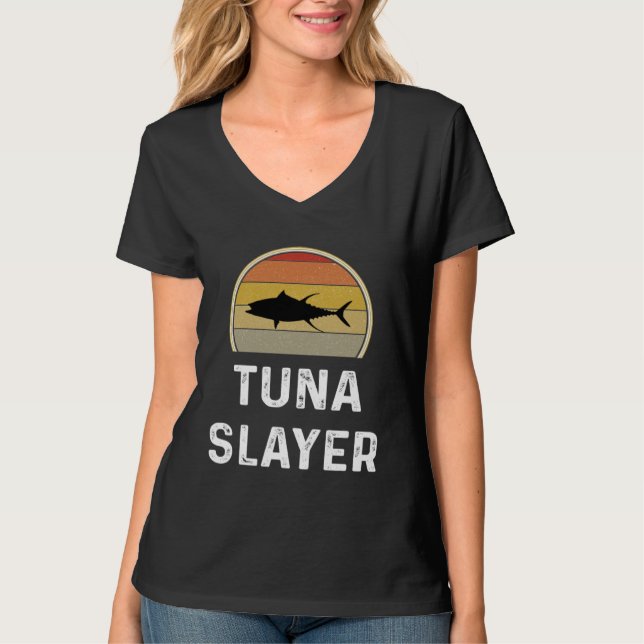 T-shirt Tuna Slayer Fishing   Fisherman  Retro Fish (Devant)