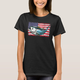 T-shirt Tuna Usa Drapeau S Hors-Bord Poisson Tee - shirts