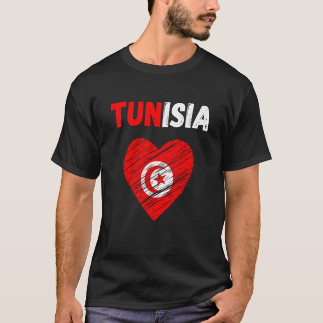 T-shirt Tunisia Flag Holiday Tunisia Heart Tunisian Flag (Devant)