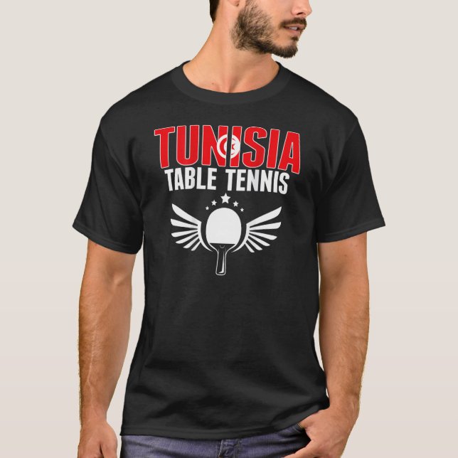 T-shirt Tunisia Table Tennis  Support Tunisian Ping Pong T (Devant)