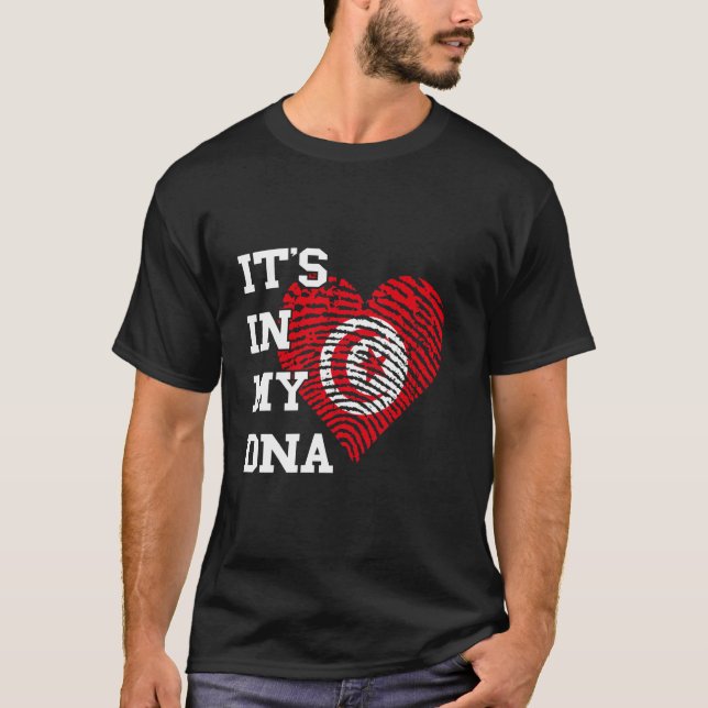 T-shirt Tunisie Drapeau C'est Dans Mon Empreinte De Pouce  (Devant)