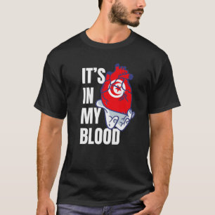 T-shirt Tunisie Drapeau Coeur Sang Veines Main Tunisie