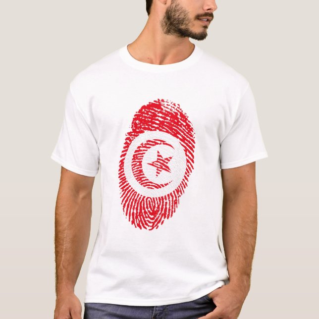 T-shirt Tunisie Drapeau Empreinte Pays Fierté (Devant)
