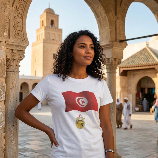 T-shirt Tunisie Drapeau et armoiries patriotique tunisienn (Créateur téléchargé)