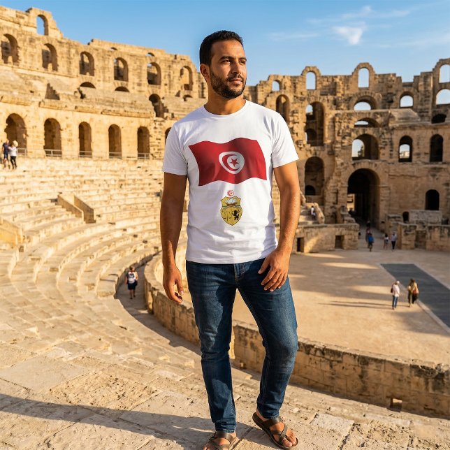 T-shirt Tunisie Drapeau et armoiries patriotique tunisienn (Créateur téléchargé)