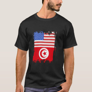 T-shirt Tunisie Drapeau Tunisien Pride USA Amérique R tuni