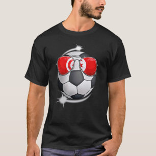T-shirt Tunisie Fan de football Sunglass Soccer tunisien